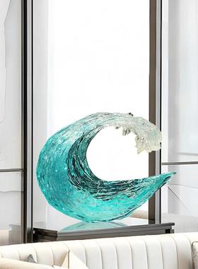 轻奢透明树脂雕塑摆件酒店大堂售楼处样板间客厅玄关装饰品艺术品