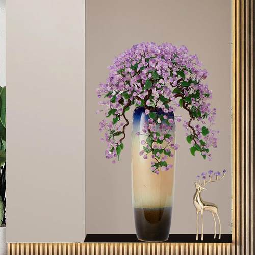 紫水晶大花瓶摆件客厅落地酒店大堂别墅楼梯转角轻奢高级感装饰品 - 图3