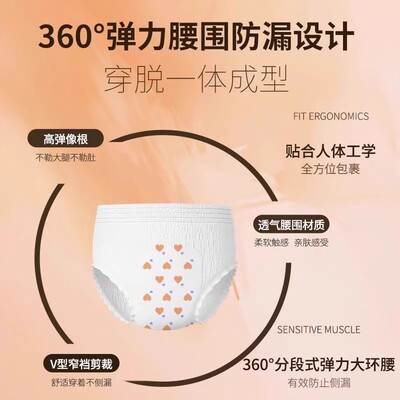 抖护安心裤安睡裤夜用姨妈裤防侧漏夜安裤产妇经期用防漏卫生巾
