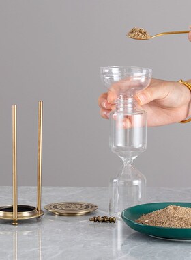 可以自己装沙的沙漏计时器创意家居金属摆件玻璃空瓶diy定制刻字