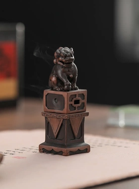 陶瓷狮子香薰炉家用室内沉香熏香炉盘香茶道香炉创意仿古禅意摆件