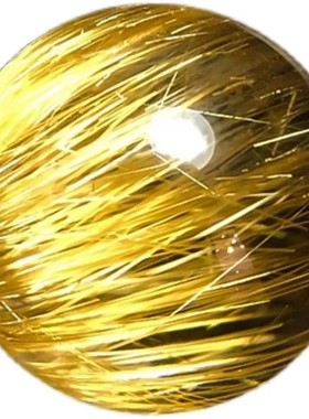 天然巴西钛晶单珠水晶散珠手链配珠7A收藏金发晶散珠子男女款时尚