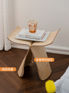 OUYOULIFE北欧实木蝴蝶矮凳家用小户型客厅小凳子简约门口换鞋凳