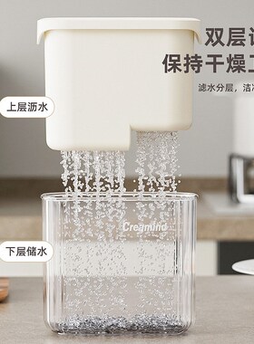 沥水筷子筒筷笼家用厨房台面筷子篓筷筒分格餐具勺子筷子收纳盒