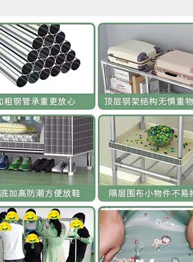 简易衣柜家用卧室出租房用结实耐用布衣柜钢管加粗加固组装收纳柜