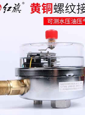红旗 电接点压力表YTNXC-100耐震磁助式径向液压水油压表抗震表
