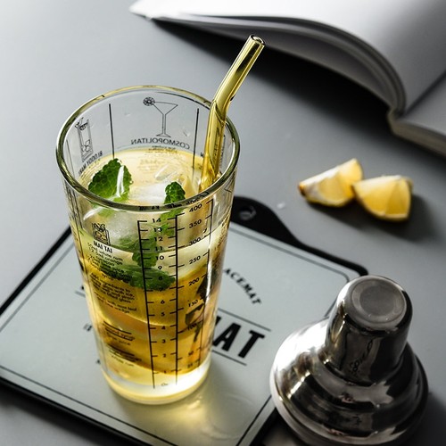 玻璃雪克壶套装刻度摇酒器带配方三段式调酒器鸡尾酒工具手摇杯子 - 图2