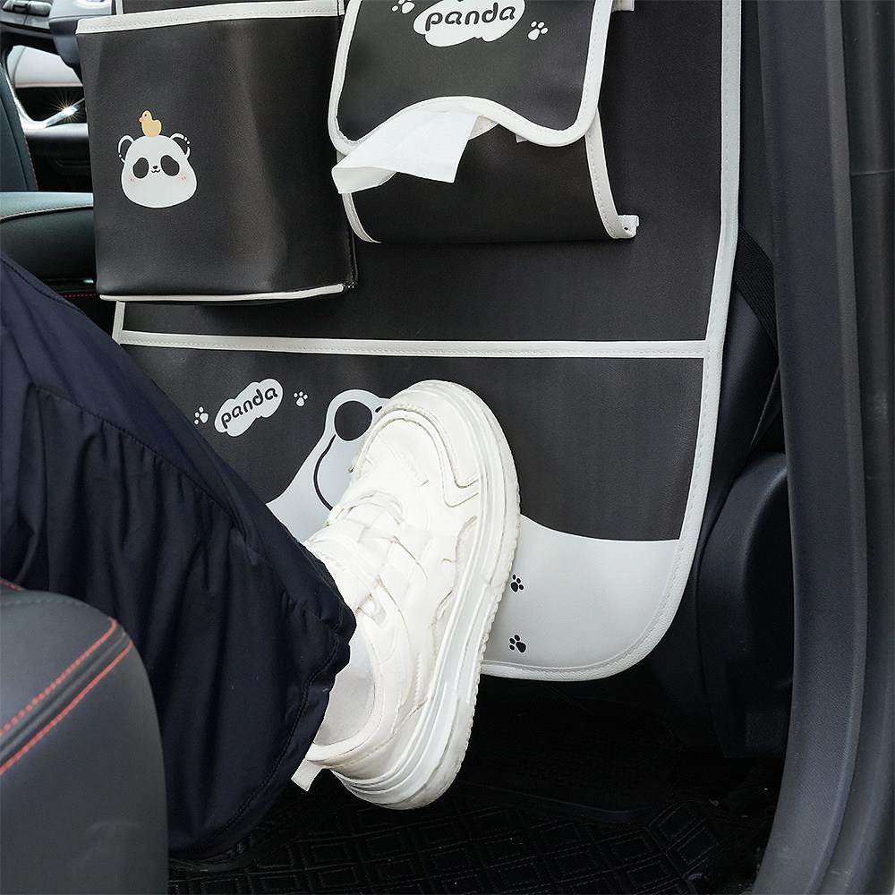 汽车防踢垫后排可爱熊猫后座椅背收纳袋车内儿童防磨垫防脏保护垫,淘宝优惠券,粉丝福利购,淘宝优惠卷