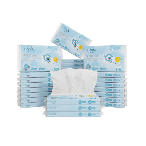 【百亿】益初婴儿乳霜纸云柔巾保湿柔纸巾30抽2包便携装抽纸 - 图3