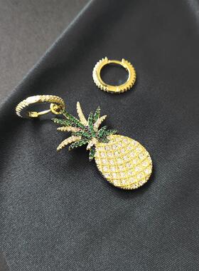 彩虹不对称耳环仙人掌恶魔耳环