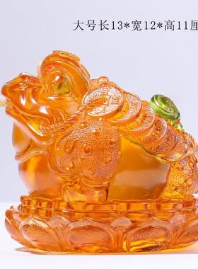 琉璃金蟾摆件寓意礼物招财桌面收银台前台玄关中式工艺品开业礼品