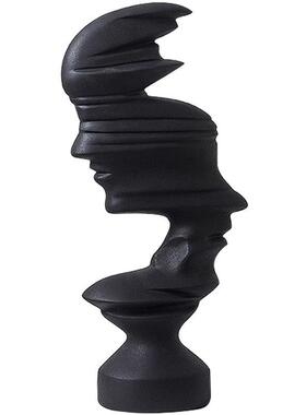 黑白哑光抽象人物摆件现代简约售楼部酒店玄关电视柜树脂大装饰品