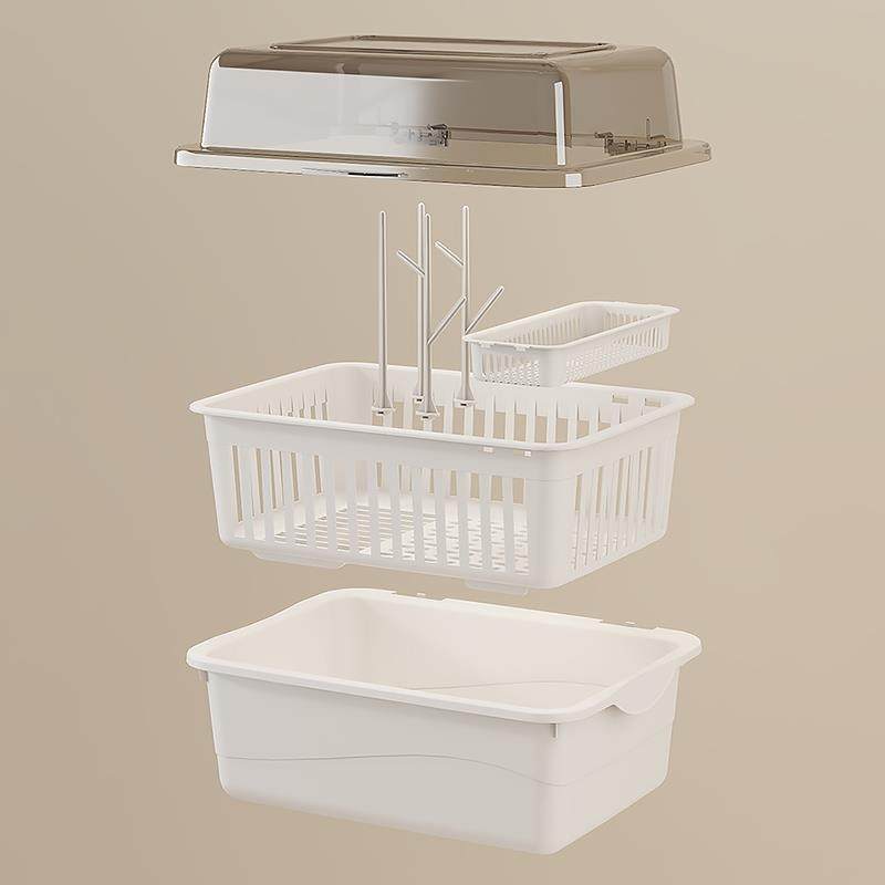 防尘带盖奶瓶收纳箱宝宝餐具沥水架新生儿辅食奶粉收纳盒婴儿用品,淘宝优惠券,粉丝福利购,淘宝优惠卷