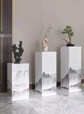 奢石岩板花架摆件底座家居玄关客厅摆件底座酒店会所展厅展示台