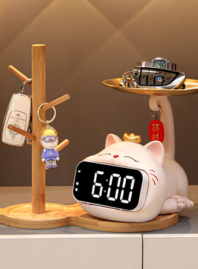 轻奢高档钥匙收纳摆件入户玄关鞋柜时钟摆件乔迁新居礼品搬家礼物