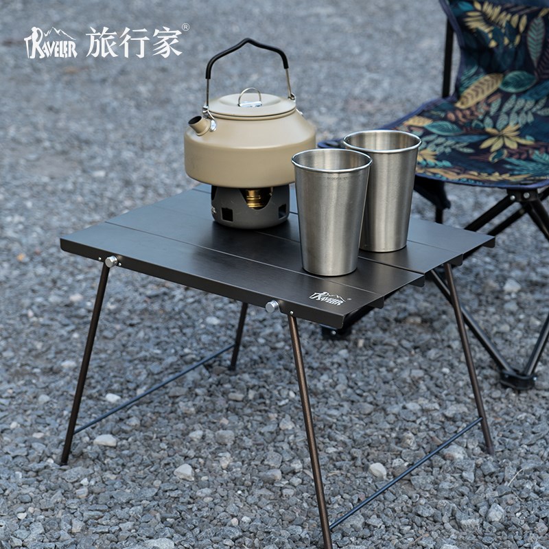 旅行家超轻折叠桌户外铝合金野餐桌子便携式徒步桌露营轻量化套装 - 图1