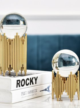 创意北欧轻奢水晶球摆件现代客厅电视柜玄关酒柜欧式家居装饰品