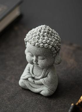 青砂石佛像小摆件园艺盆景假山微景观鱼缸造景如来茶宠装饰品摆设