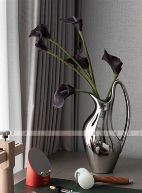 空合方款皮革f托盘电镀陶瓷花器玻璃酒杯样板间售楼部客厅茶几摆