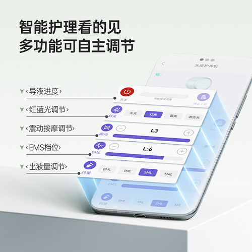 Mriya麦蕊雅小青柑电动头皮上药器 头部按摩红光育生发米诺导液梳 - 图2