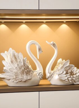 天鹅摆件轻奢高档客厅电视柜酒柜装饰品家居饰品结婚礼物乔迁礼品