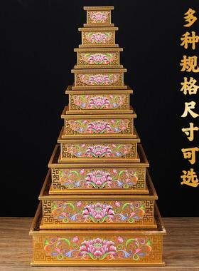 珐琅彩放佛像加高垫高底座供奉观音关公财神菩萨莲花座供座台托架