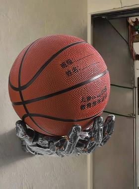 个性赛博朋克机械手摆件篮球收纳支架创意足球支架墙面装饰送男友