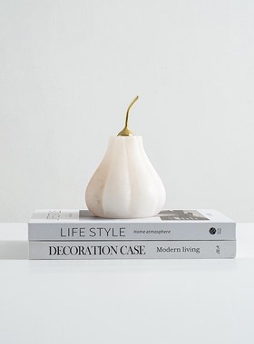 东来家居创意天然云石南瓜摆件客厅轻奢高档装饰品样板间书房软装