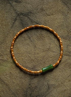 天然桃木橄榄核手串小竹节单圈女款节节高升上岸新中式手串国风