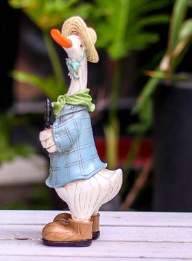 阳台鸭子摆件动物情侣卡通