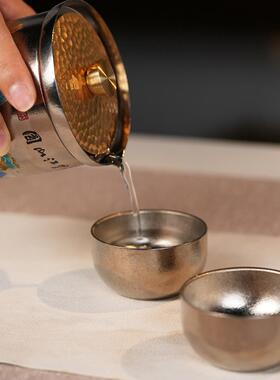朱炳仁铜 千里江山旅行茶具便携随行功夫茶具钛杯送礼高颜值