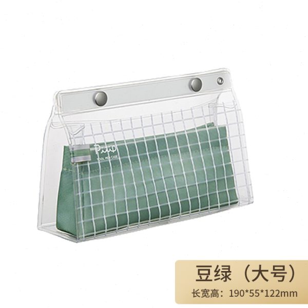 国誉Piiip笔袋磁扣大开口文具盒透明多功能文具袋创意学生用笔袋 - 图1