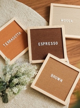 10*10毛毡字母留言板felt letterboard相框含塑料支架 含字母