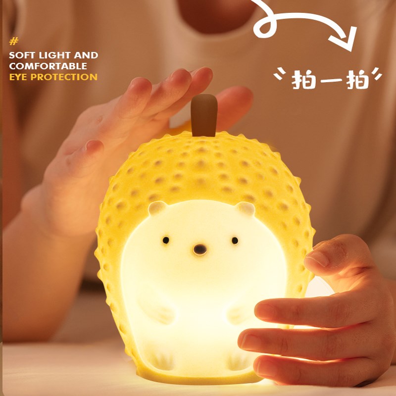 硅胶拍拍感应小夜灯卧室床头柔光睡眠伴睡台灯儿童房女孩可爱定时 - 图1