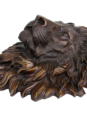 铜狮头铜狮子头大号铜狮首铜器工艺品家居饰品墙壁挂件