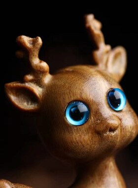 阿根廷绿檀木雕梅花鹿手把玩件雕刻家居电视柜装饰工艺礼品摆件