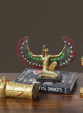 埃及法老木乃伊金字塔狮身人面像伊西斯玻璃贴片装饰树脂工艺品