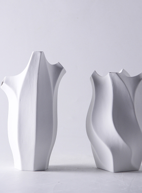 现代简约异形四口家居客厅陶瓷花瓶摆件酒店售楼部展厅创意插花器