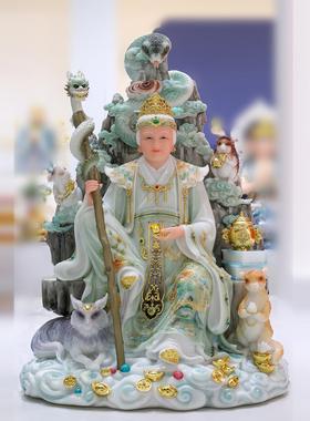 黑老太神像坐山黑姥姥黑奶奶像铁刹山黑妈妈汉白玉家用供奉摆件