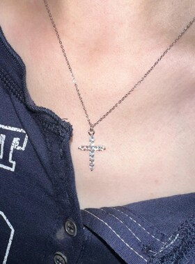 atmshop 万能叠戴神器BM精致闪钻十字架吊坠项链辣妹纯欲锁骨链