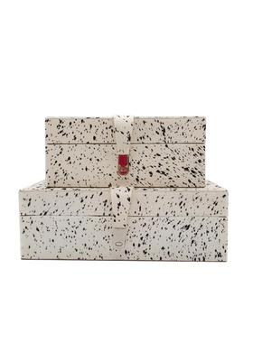 现代简约马毛格子首饰盒摆件北欧样板房衣帽间卧室斑点收纳装饰盒