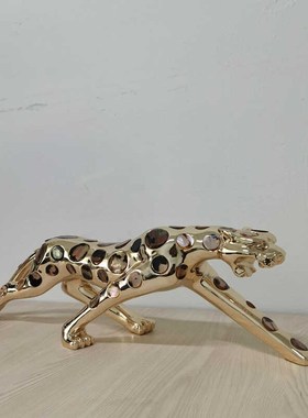 金钱豹 桌面招财摆件客厅装饰品办公室摆设开业贺礼玄关高端大气