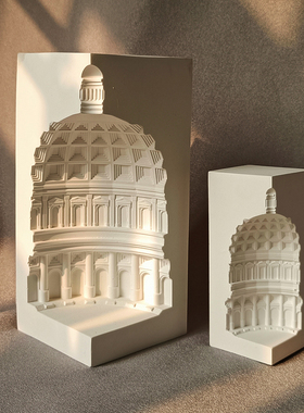 石膏建筑模型万神殿穹顶摆件客厅办公桌桌面家居饰品酒柜装饰香薰