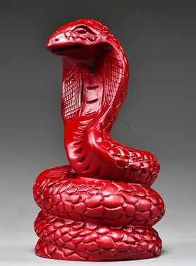 红色木头蛇摆件木质雕刻十二生肖木制眼睛蛇实木吉祥物装饰工艺品