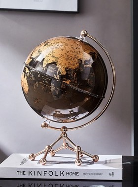 复古地球仪摆件轻奢客厅书房书柜办公室电视柜酒柜家居装饰品