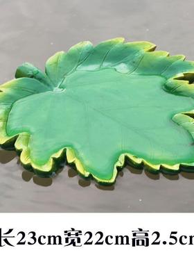 纯手工仿真荷叶莲花庭院池塘鱼缸树脂植物装饰品漂浮流水喷泉摆件