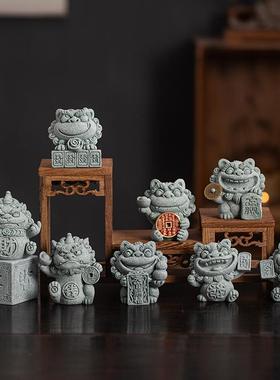 创意山鬼发钱貔貅招财茶宠摆件高档礼品发财令瑞兽客厅桌面装饰品
