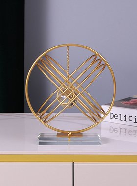 厂家直销铁艺水晶球工艺品摆件客厅玄关桌面装饰金属工艺品装饰品