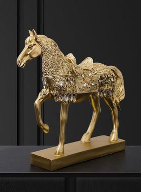 马摆件北欧式家居家装饰品客厅酒柜客厅红酒架创意电视柜玄关书房