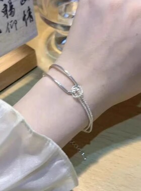 冷淡风银色简约手链女款ins轻奢小众设计高级感精致好看叠戴手饰